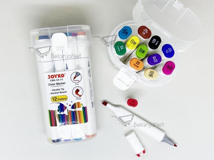 Gambar Spidol Warna | Color Marker Joyko CMK-53-12 1 SET = 12 Warna dari BelanjaNet Kota Administrasi Jakarta Utara Tokopedia