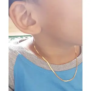 Kalung titanium anak laki-laki / Perempuan model gepeng anti karat P 34 mm