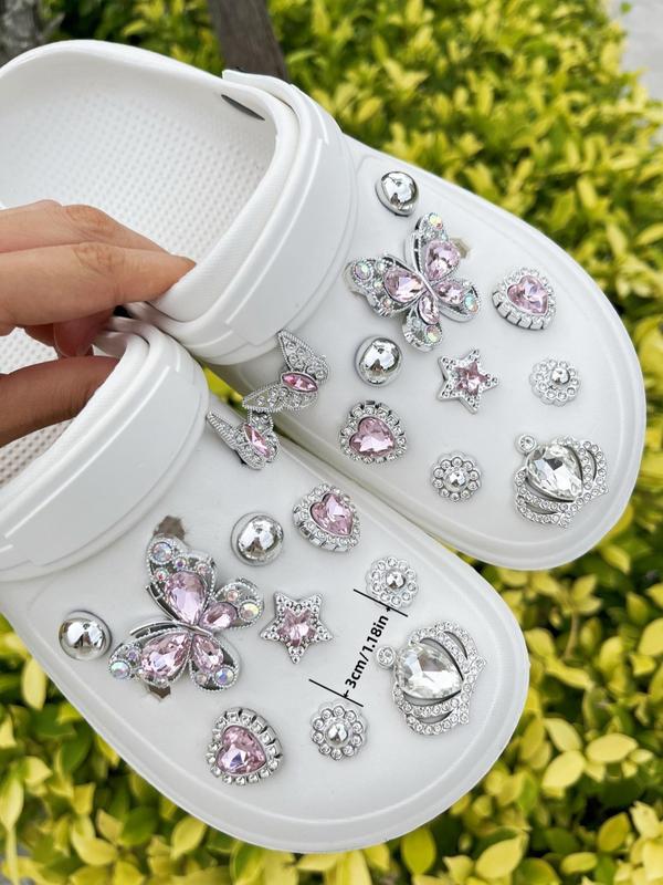 Butterfly & Crown Design Shoe Charm, Fashionable Shoes Decorations for Clogs, Shoes DIY Accessories for Women & Girls 1