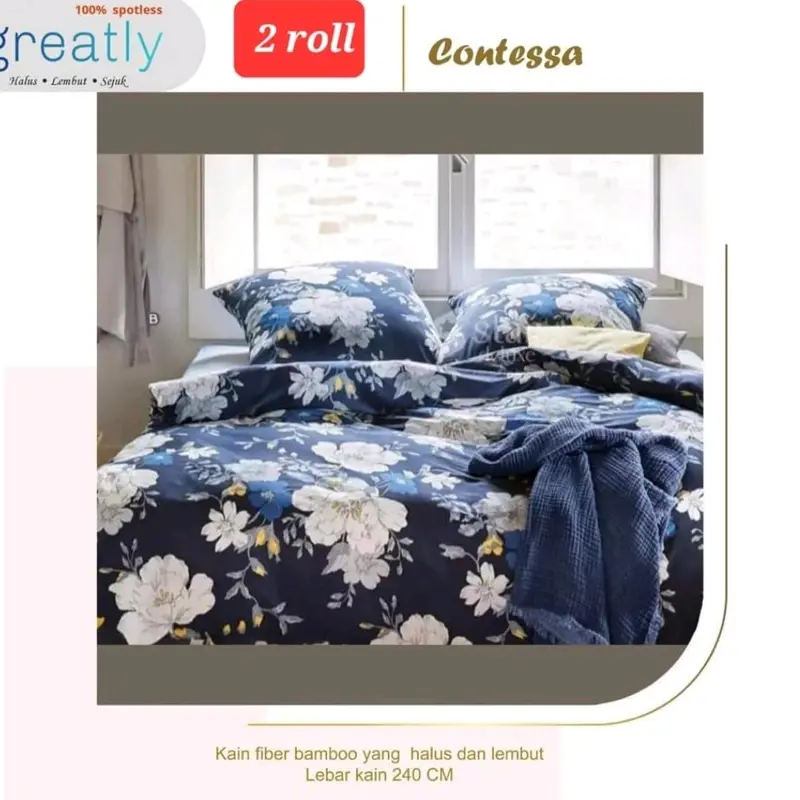 Set Sprei Flowers 180x200|sprei aestentic|Sprei katun|sprei terbaru 5