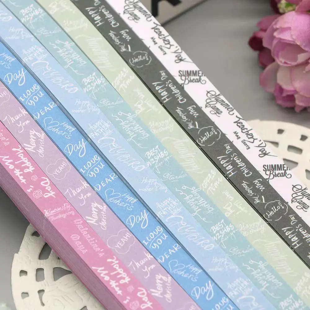 Giấy Origami, Giấy Mịn, Có Chữ Và Ngôi Sao, Thẻ Ngôi Sao May Mắn Phong Cách Ins, Gấp Giấy, Hình Ngôi Sao Năm Cánh, Giấy Ngôi Sao Ước Nguyện