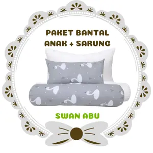 Bantal Anak Paket Hemat Bantal Guling Plus Sarung Bantal Motif Swan Princes
