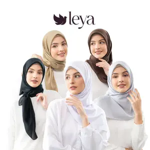LEYA - Cattleya Jilbab Segi Empat Polos  Hijab  Premium Ukuran 110 x 110   hijab persegi