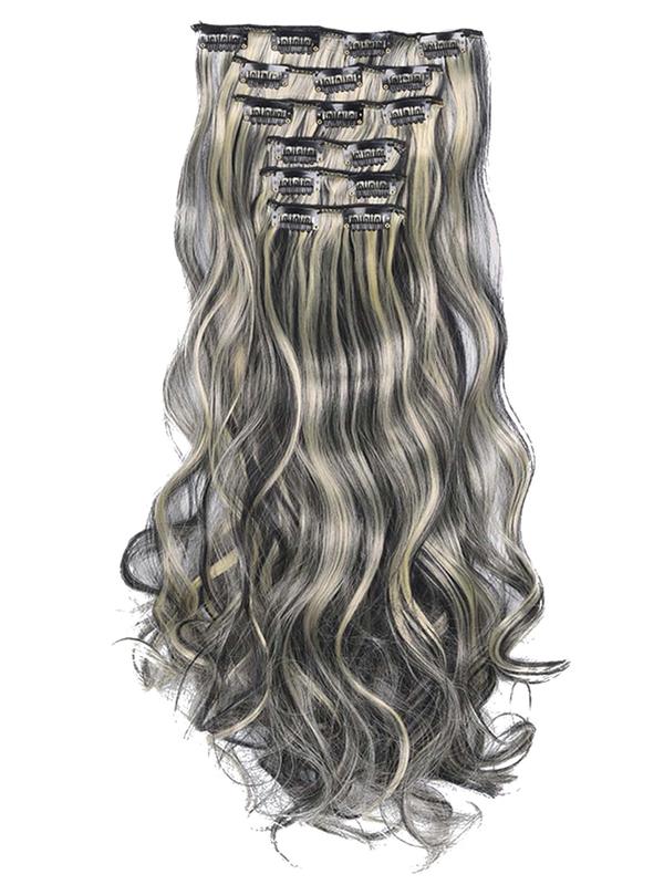 20 Inch Natural Long Curly Clip-in Hair Extensions, 6pcs Synthetic Wigs for Daily Use for Women, Trendy Matching Natural Wavy Wig Piece for Parties, Prom, Holiday Hair Accessories 8