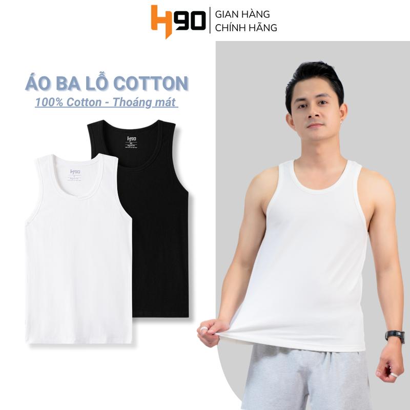 Áo ba lỗ nam H90, áo lót nam trắng đen, 3 lỗ, thun cotton, gym, thấm hút, co giãn BLT01