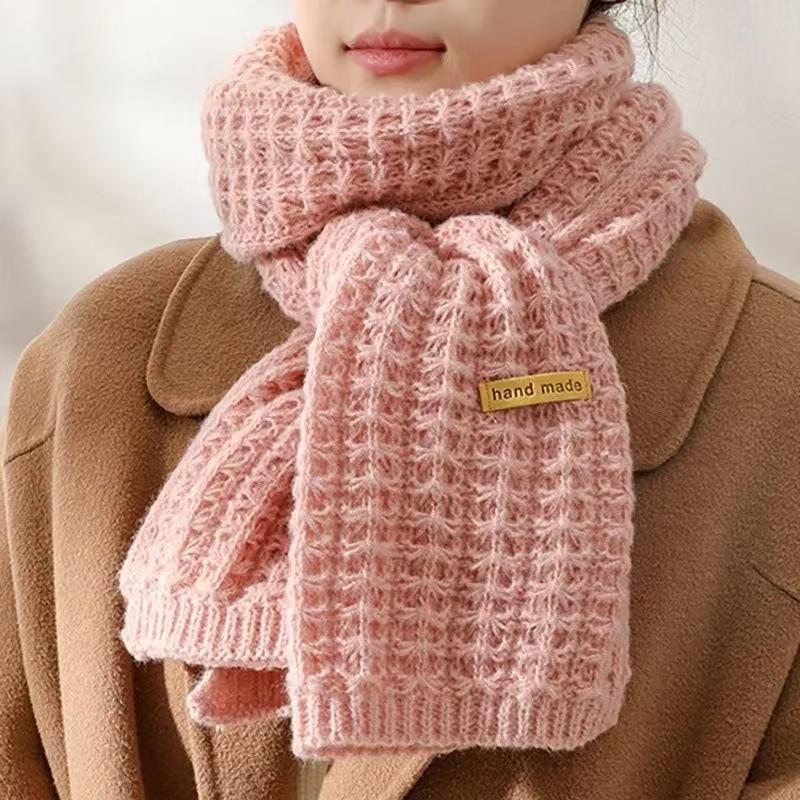 Women's Wool Knitted Scarf Autumn and Winter Korean Style All-Matching Thickened Warm Shawl Atmosphere High Sense Student Scarf Fashion 7