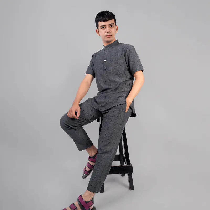 Katsae - Koko Pria Dewasa Setelan Baju celana Muslim | Set Kemeja Koko Kurta Hasbi 1