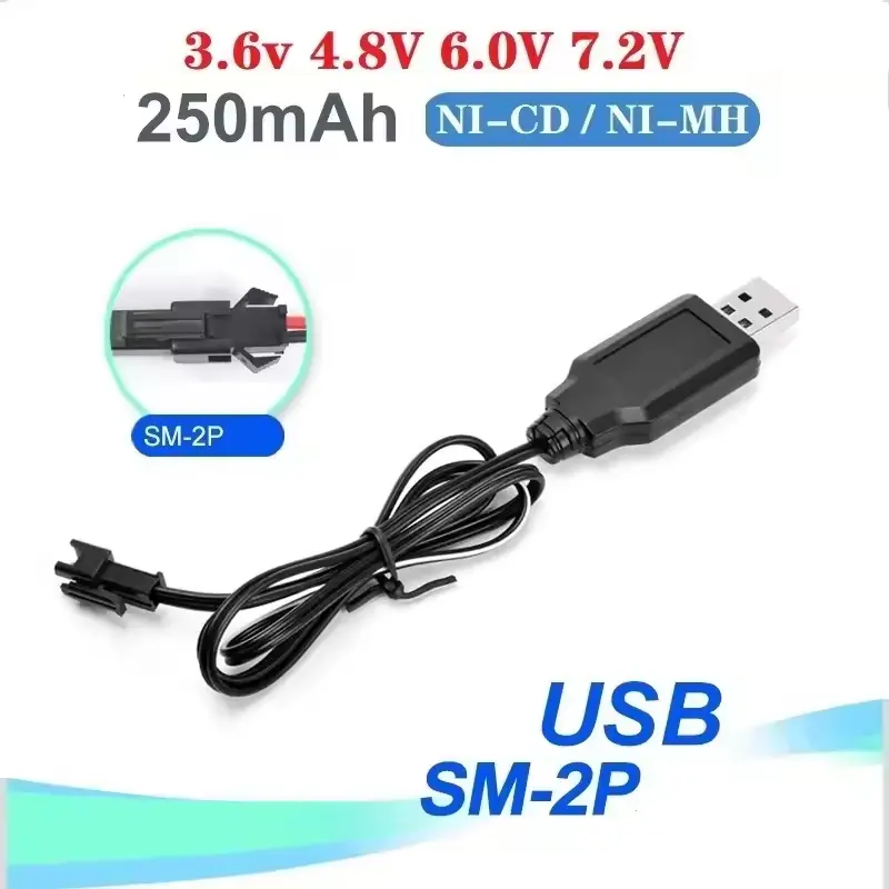 DOUBLE SIX ALAT CAS KABEL CHARGER BATERAI RC USB 3.6v-7.2v UNTUK MOBIL REMOTE CONTROL ADA LAMPU LED
