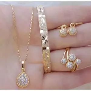 set perhiasan wanita motif labu titanium anti luntur Perempuan