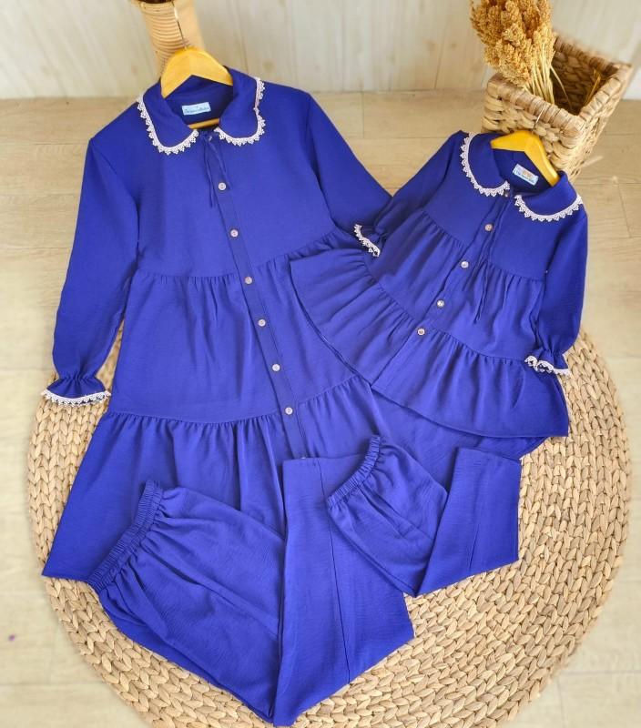 Product Introduction of Baju One Set Setelan Stelan Celana Panjang Dan Atasan Tunik  Wanita Dewasa Muslim Crinkle Crengkle Kringkel Airflow Couple Ibu Dan Anak Perempuan Terbaru Kekinian Cantik Simple Elegant Pasangan Mewah Keluarga Polos 21