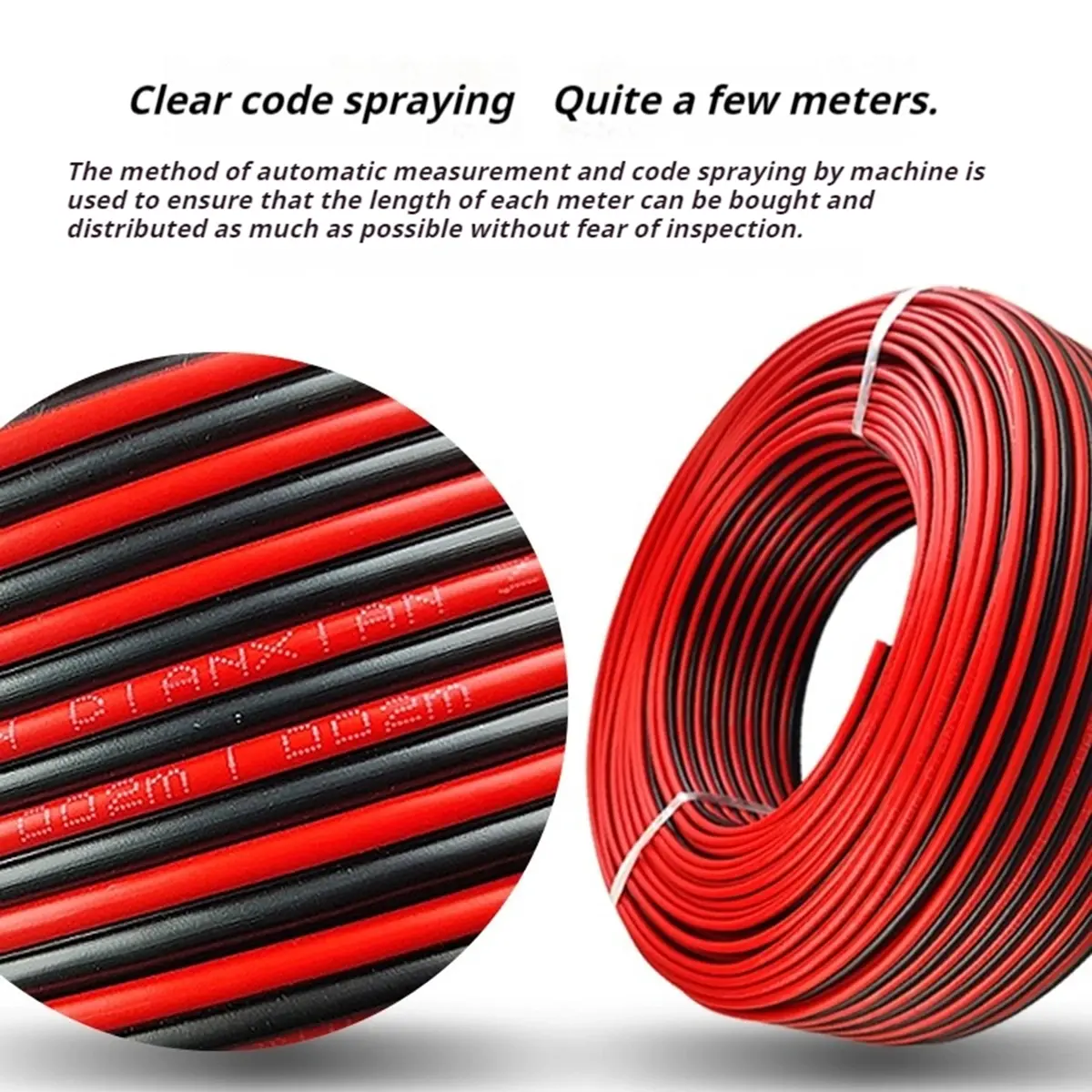 Pure Copper 2-Core Wire Dual Color Parallel Wire Soft And Thin Power Cord LED Horn Red And Black Sheathed Wire