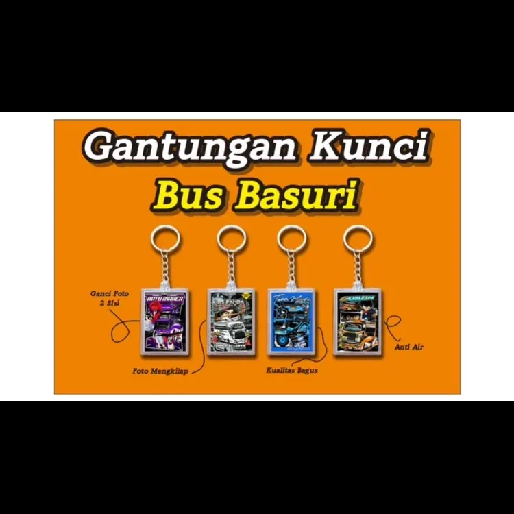 Gantungan  Bus Hologram, Gantungan Kunci Kids Panda, Gantungan Kunci Bus Bashuri