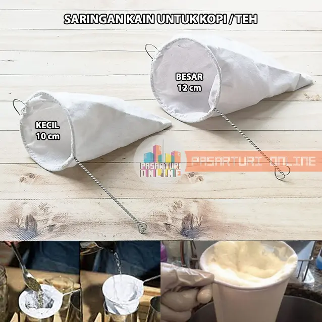 [12 pcs] Saringan Kain / Penyaring / Filter Kopi / Teh / Jus / Thai Tea / Chatramue / Air Hangat / Dum-Dum / Ampas