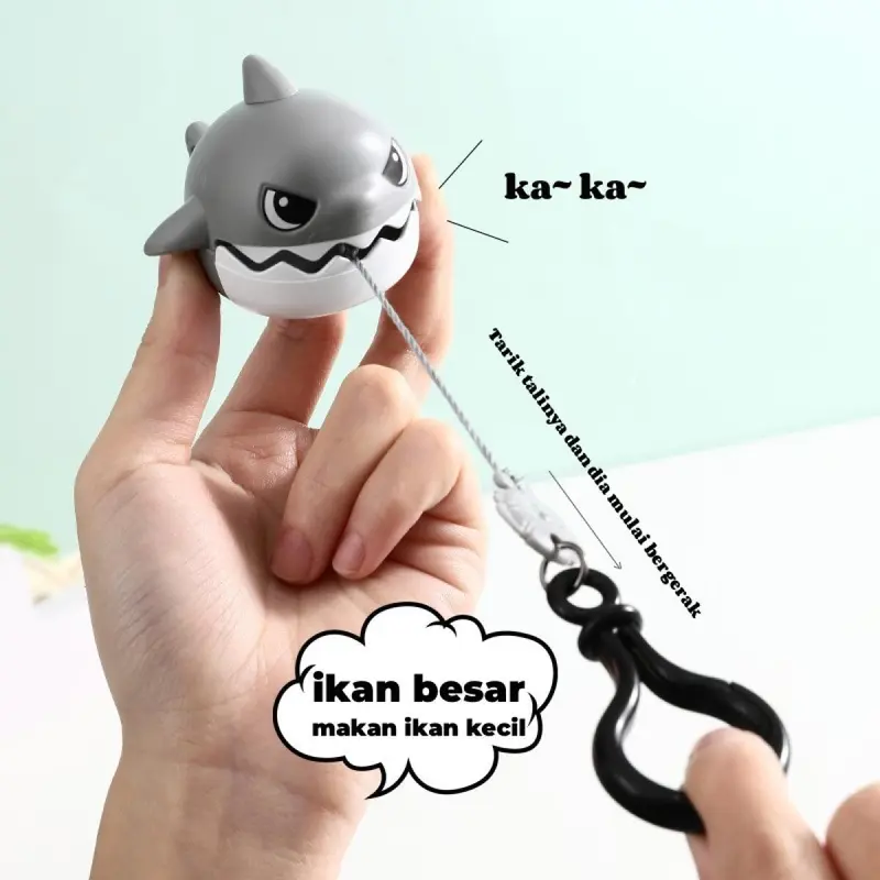 [COD] Hadiah Ramadhan Cute Gantungan Kunci Hiu Gantungan Kunci Lucu Aksesoris Tas Sekolah Hiu Kecil Dengan Tali Tarik Hadiah Untuk Teman Bag Hangers Keychain Merah 3