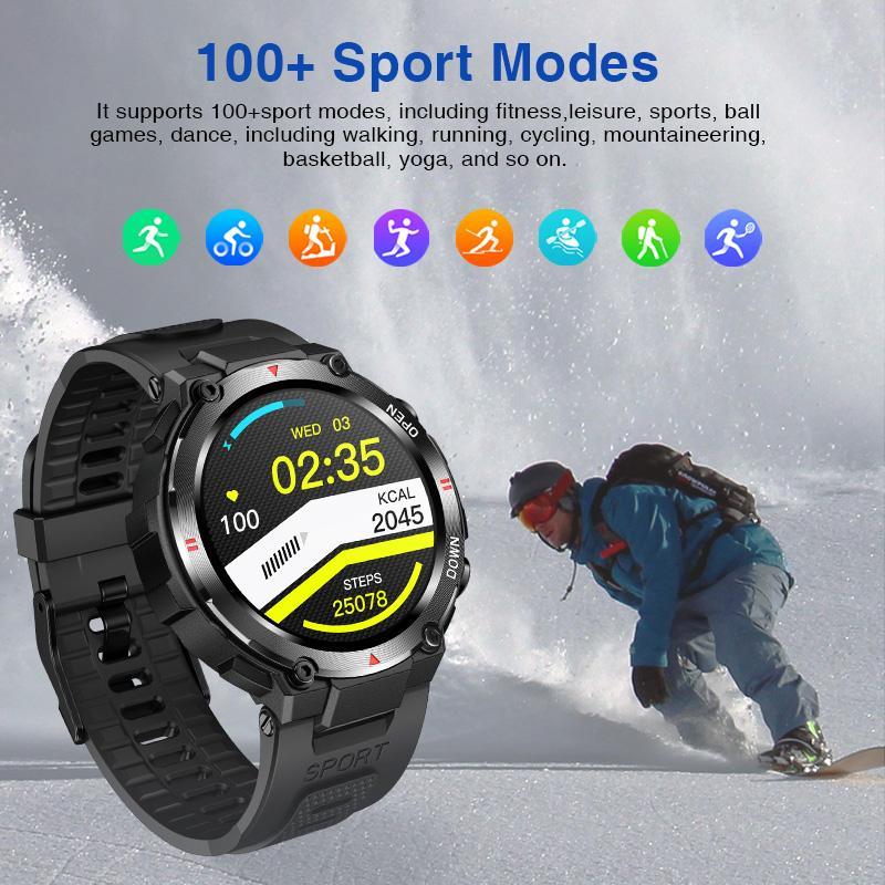 【Gift】Aolon Tetra R2 Sports Smart Watch IP67 Tahan Air Panggilan Bluetooth Baterai Tahan Lama Perekam Olahraga Asisten Kebugaran Cocok untuk Android/IOS Unisex Fashion Smart Watch Olahraga Luar Ruangan 5