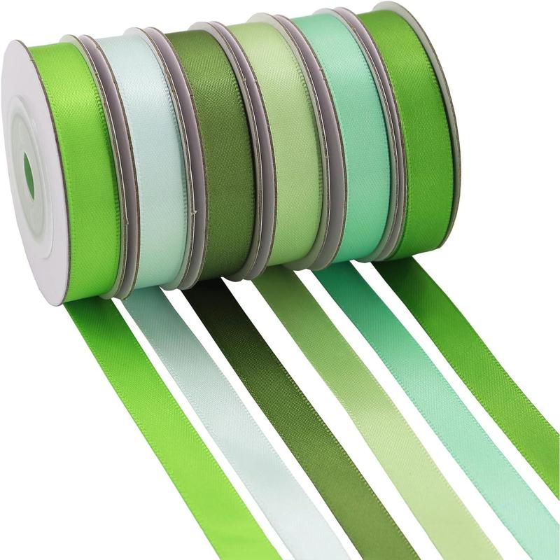 Sage Ribbon Sage Green Satin Ribbon Solid Fabric Ribbons 3/8'' inch Double-Faced ...