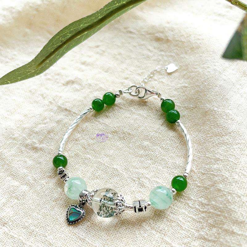 Vòng Tay Thiết Kế Forest Flow 291 Đá Ưu Linh Xanh Ngọc Jadeite SP007476 Gypsy.lala