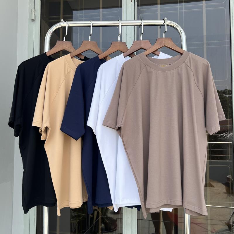 Áo thun form boxy Bigsize cổ tròn cổ tim MÈO MẬP nam nữ unisex màu trơn basic co giãn 4 chiều 50-120kg