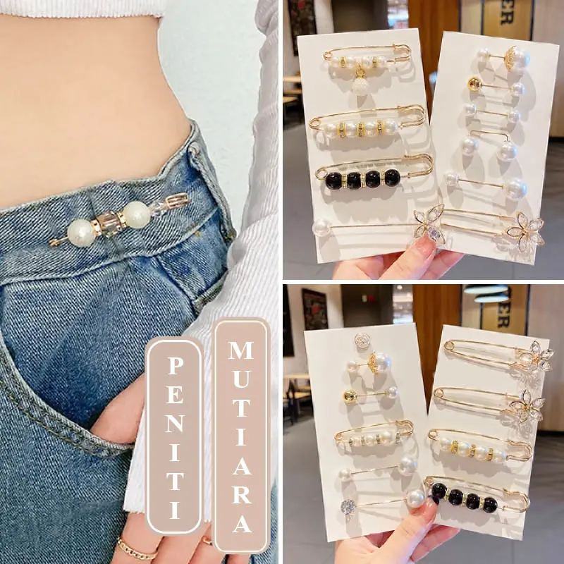 Peniti Tusuk Set Bros Mutiara Jumbo Pin Tutup Brooch Aksesoris Jilbab Pakaian