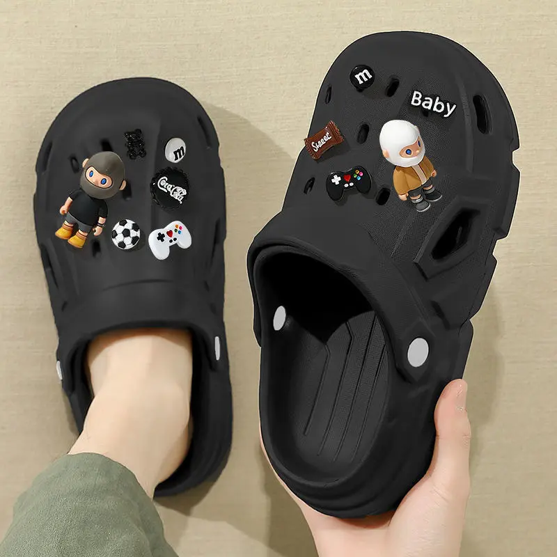 Croc Shoes Men New Summer Outdoor Thick Sole Comfortable Outdoor Beach Couple Style Closed-Toe Slippers Women