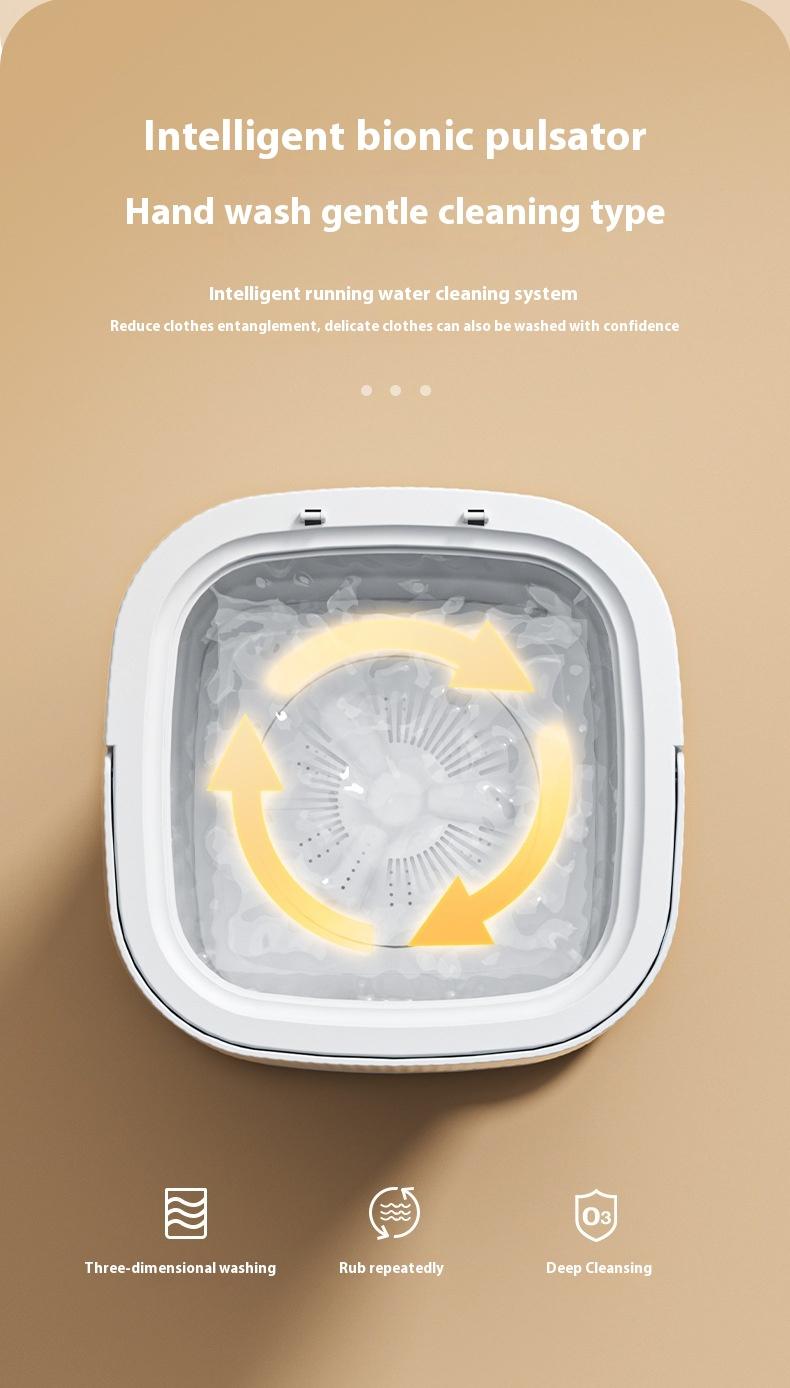 Product Introduction of Folding washing machine household rinse and rinse, integrated washing machine, large capacity, underwear, socks, portable mini washing machine 11