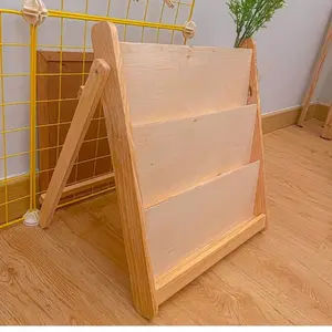 Rak buku anak montessori / rak lipat stand buku majalah dll portable