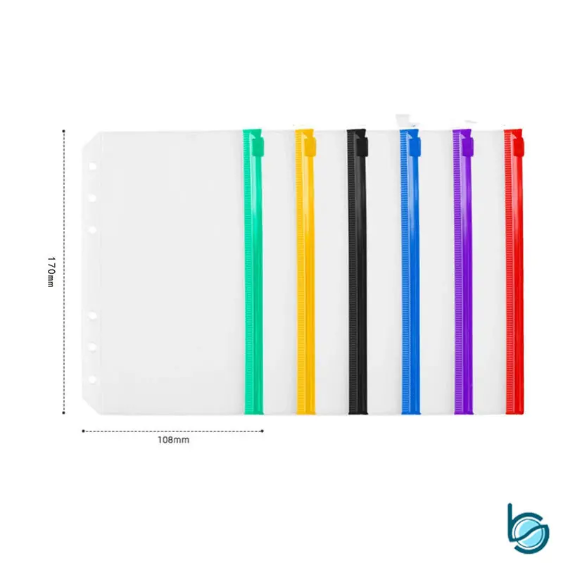 ZIPLOCK BINDER /Kantong Penyimpanan Tagihan/Binder Divider/Zipper Pocket/ZIPLOCK SLEEVE WARNA WARNI BINDER A6 ZIPLOCK KANTONG ZIPPER BINDER A5 A6 CARD LOOSE LEAF - Best Stationary 4