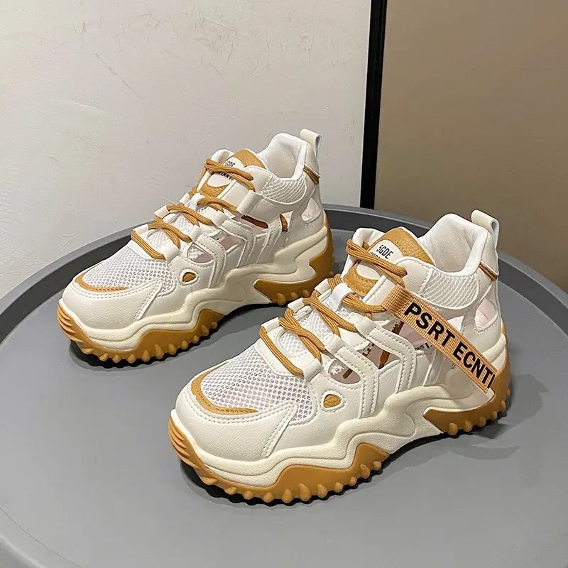 Giày thể thao nữ, sneaker thông thoáng da PU độn đế 5 phân tăng chiều cao phong cách năng động phù hợp đi chơi đi học đi làm Nhiên Mộc Nguyễn Shoes Cao Su