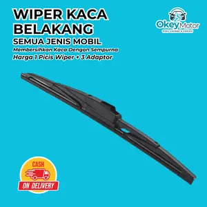 Wiper Belakang Mobil Universal Semua Jenis Mobil 1 Pcs + 3 Adaptor Pembersih Kaca Karet Kendaraan