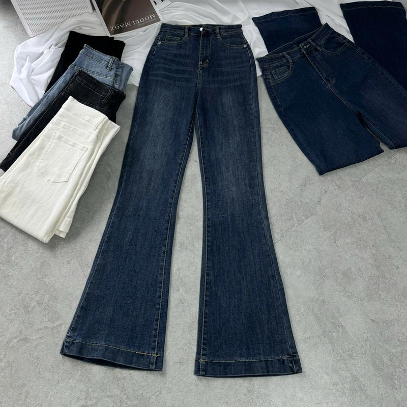 NQ NQ-JEANS Quần Jeans Loe Nữ Cơ Bản Nhiều Màu Chất Co Giãn Lưng Cao Dài 105-110-115 Women