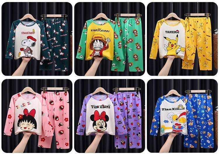 Product Introduction of Bộ Đồ Ngủ Trẻ Em, Hàng Mới Về, Mỏng Và Dài Tay, Thích Hợp Cho Mùa Xuân Và Mùa Thu, Cho Bé Gái, Trẻ Em Trung Và Lớn, Thiết Kế Hoạt Hình, Quần Áo Điều Hòa Không Khí, Bộ Quần Áo Mặc Nhà 6