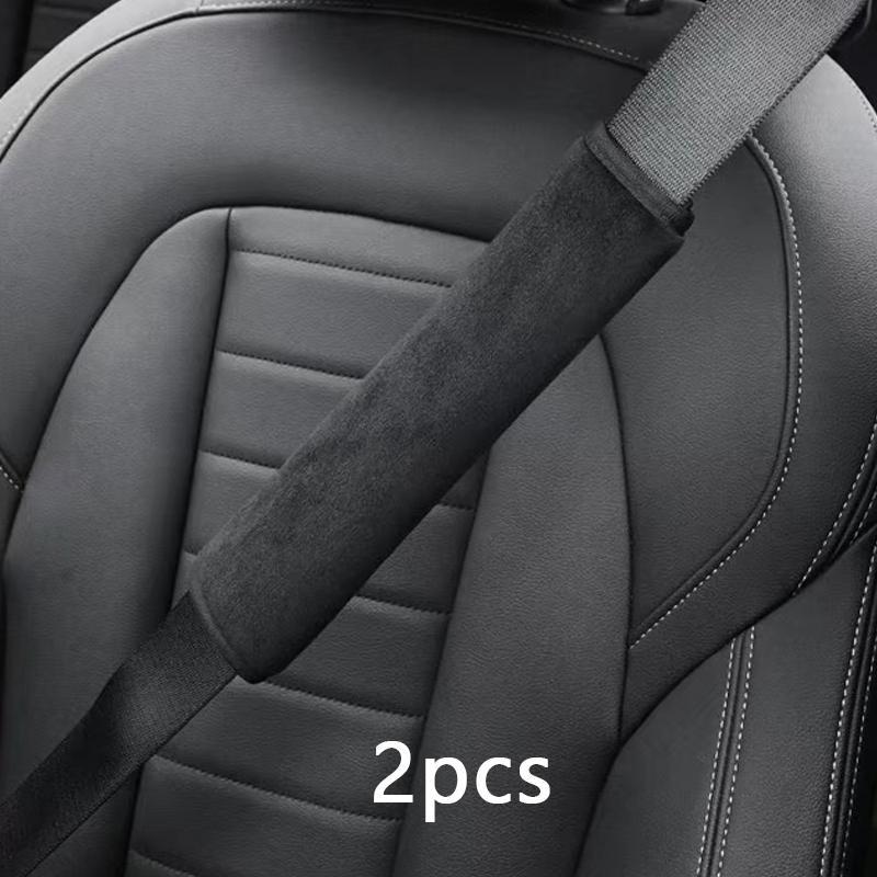 Simple Plush Car Seat Belt Shoulder Cover, Comfortable Anti-slip Car Seat Belt Protector Pad, Universal Car Accessories for Interior 2
