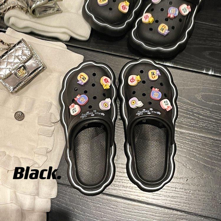 Product Introduction of Hole Shoes Eva Women's Platform plus Height Increasing Summer Outer Wear Closed Toe Non-Slip Deodorant Cartoon New Cool Beach 4