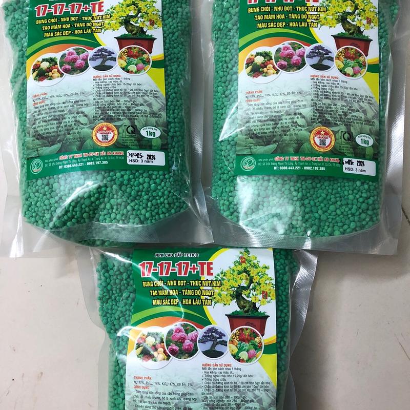 Combo 3 kg phân bón 17.17.17te tạo nụ cây hoa mai vàng phân  bón  npk