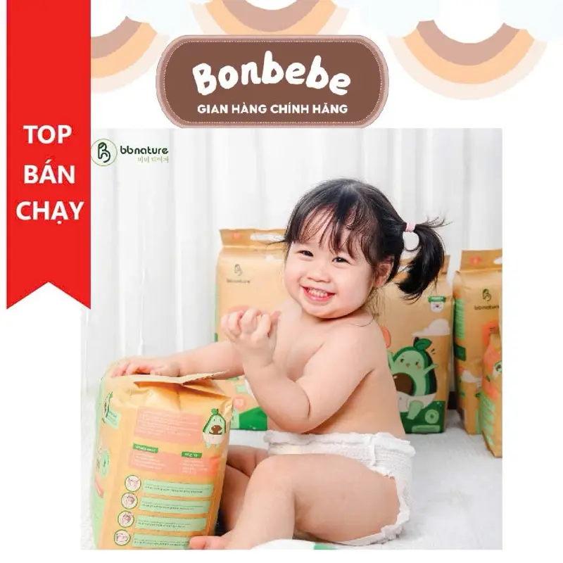 ( Bỉm Mã Cũ Không Kèm Quà ) Tã Bỉm BB NATURE Hàn Quốc Siêu Mỏng, Thấm Hút Tốt Đủ Size Cho Bé Từ 5-25kg 0