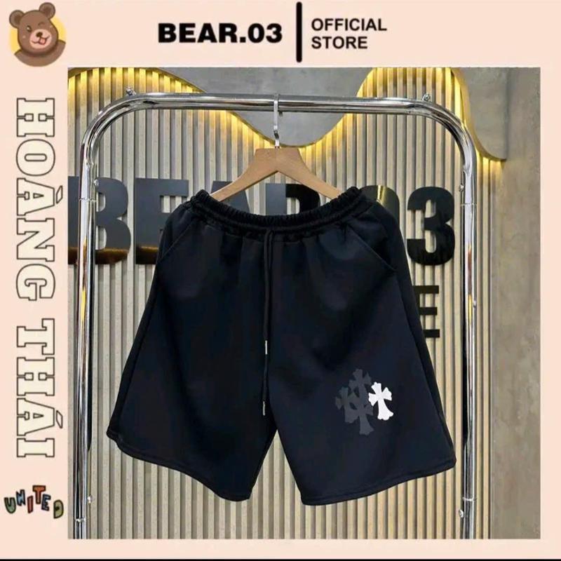 Quần đùi nam drew mặt cười vải dệt logo mát,quần short nam hot 2024 1