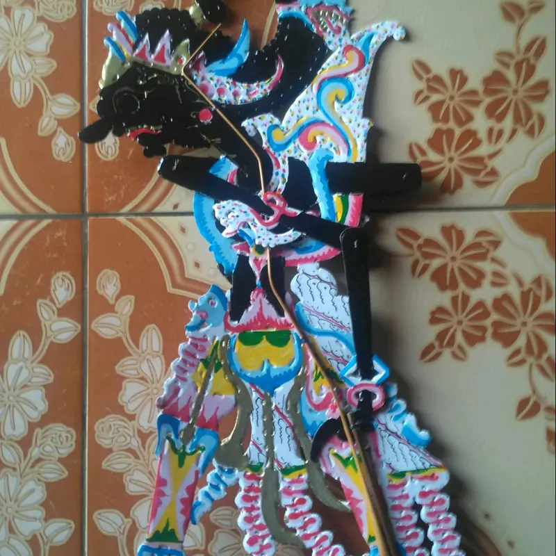 GATOTKACA HITAM TOKOH WAYANG KULIT BAHAN DUPLEK HALUSAN 0