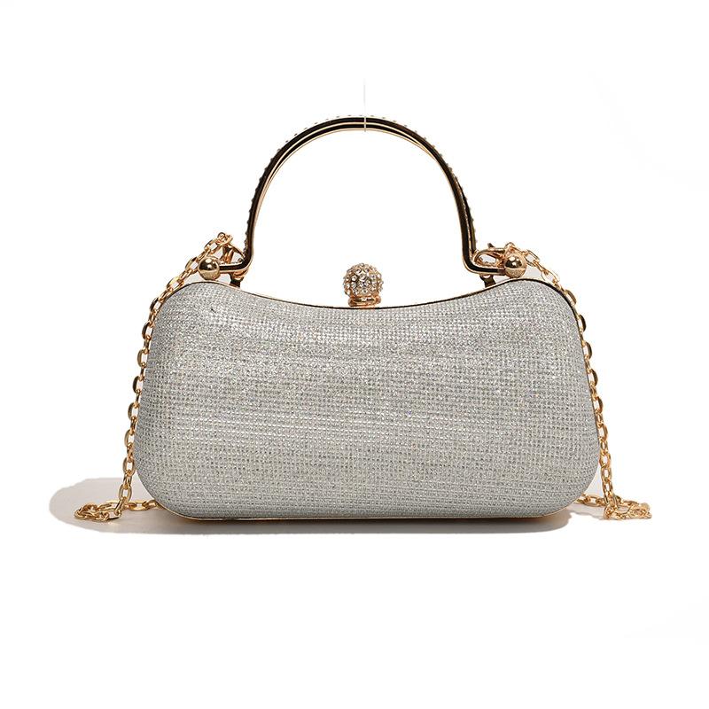 Túi xách nữ túi hộp kim tuyến tay cầm đính đá sang trọng lịch sự đi chơi đi tiệc Bag Đinh