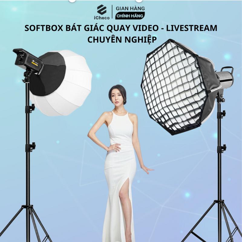 Đèn Softbox Bát Giác Lưới Tổ Ong Quay Video, Chụp Ảnh, Livestream, Ánh Sáng Mềm, Tập Trung, Có Chiều Sâu, Quay Là Đẹp iCheco SBG65