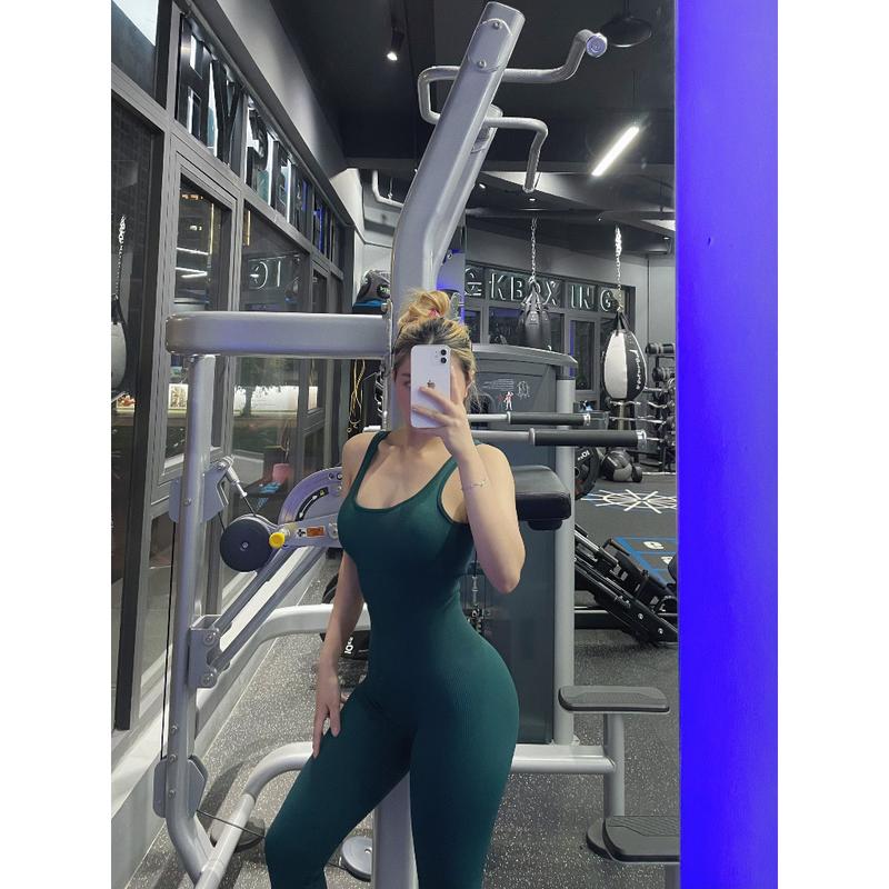 Bộ jump tập gym yoga dệt kim cho nữ sẵn đệm cao cấp