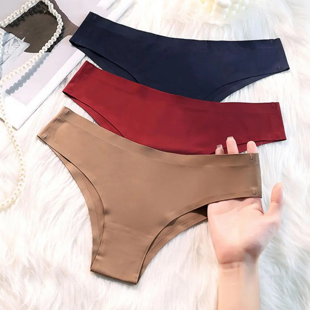 Women's Ice Silk Seamless One Piece Waist Naked Feeling Comfortable Seamless Breathable Ice Silk Women's Panties