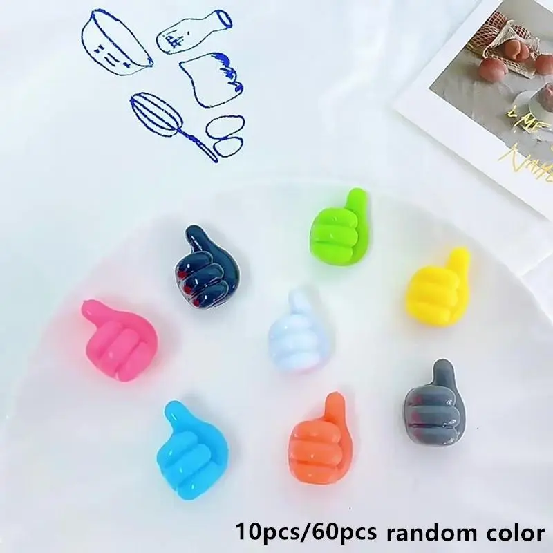 Random Color Thumb Shaped Hook, 60pcs/10pcs Creative Cable Organizer, Multifunctional Cable Fixer, Home Organizer for Living Room Bedroom Bathroom