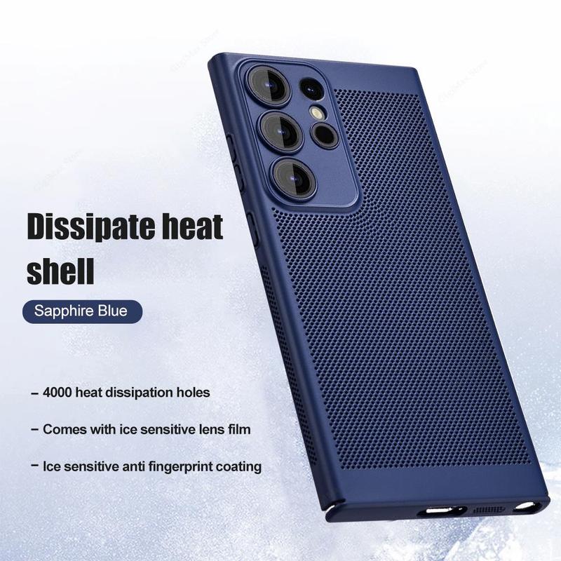 Vỏ tản nhiệt cho Samsung Galaxy , vỏ lưới mỏng cho S23 Ultra, S22 Plus, S21, S20FE, A52, Note 20, Ultra, A32, A13, A33, A53, A73 3