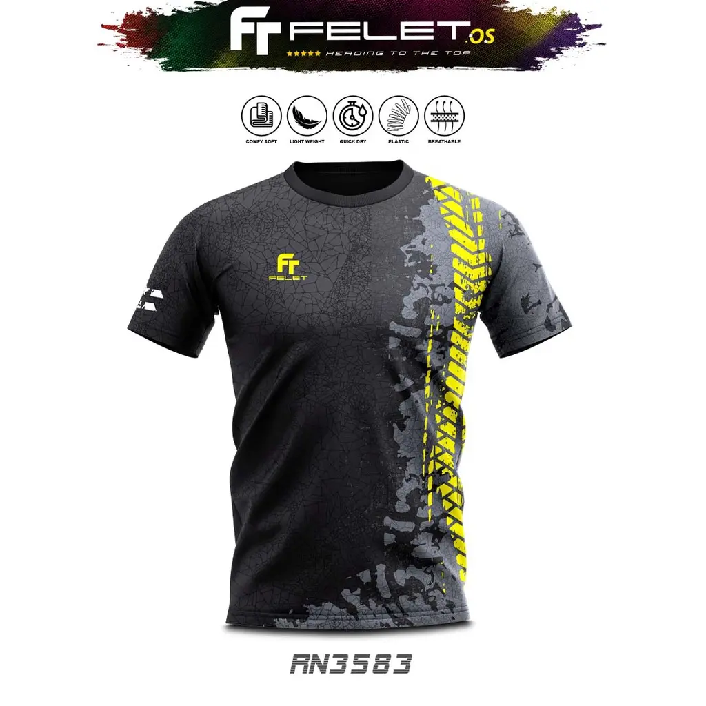 FELET RN-3583 Unisex Graphic Badminton Shirt