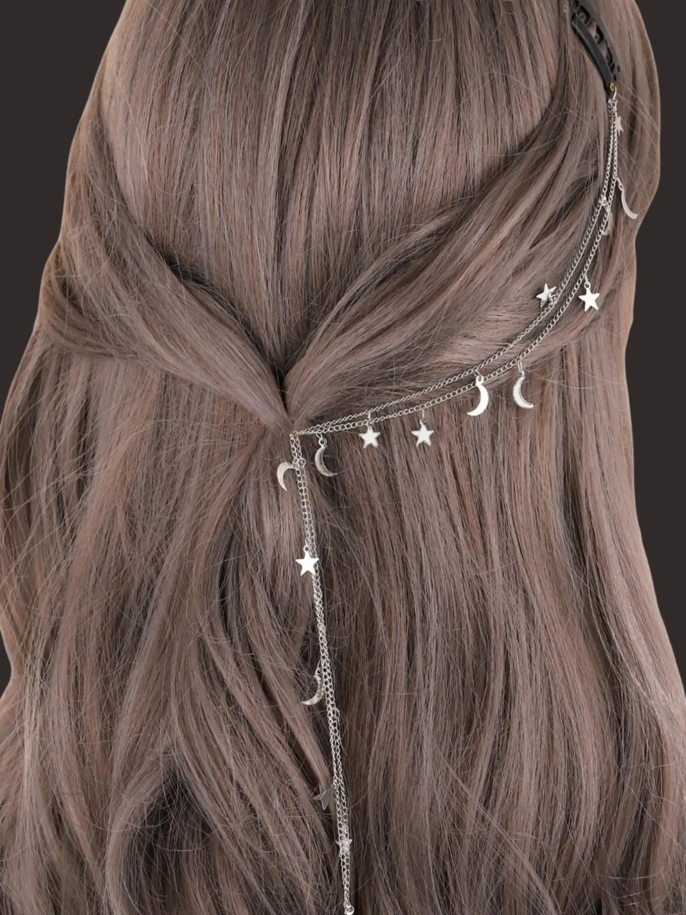 Women's Punk Style Hair Clip with Moon & Star Design, Casual Trendy Cute Hair Clip, Hair Accessories for Party & Daily Use