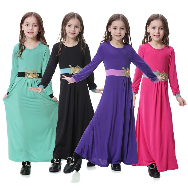 Product Introduction of 4-16 years old Muslim Girl Skirt Set Muslim Girl Long Dress Set Muslim Girl Clothing Girl Batman Skirt Set Children's Clothing South East Asia Girl Long Dress Dress 2