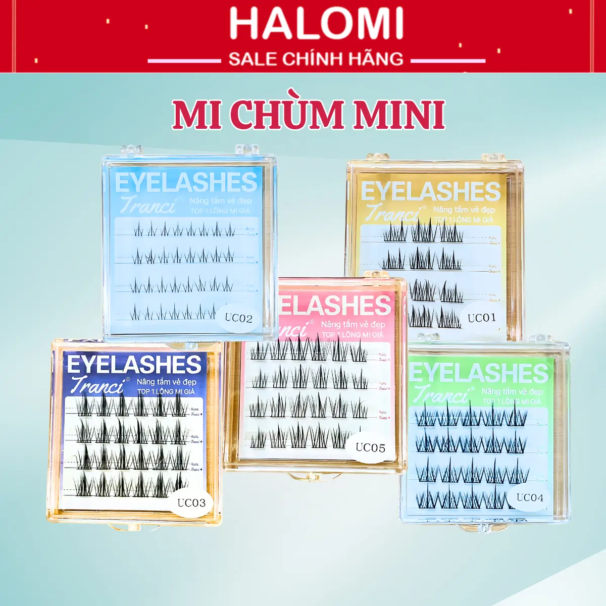 Lông Mi Chùm Mini Tranci siêu đẹp kết sợi đều, lông mi cụm tự nhiên makeup chuyên nghiệp