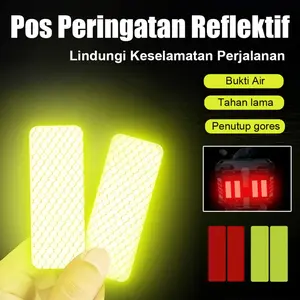 Stiker Reflektif Mobil & Motor – Peringatan Keselamatan Malam Hari, Strip Dekoratif Anti-Tabrakan, PET Film Tahan Lama