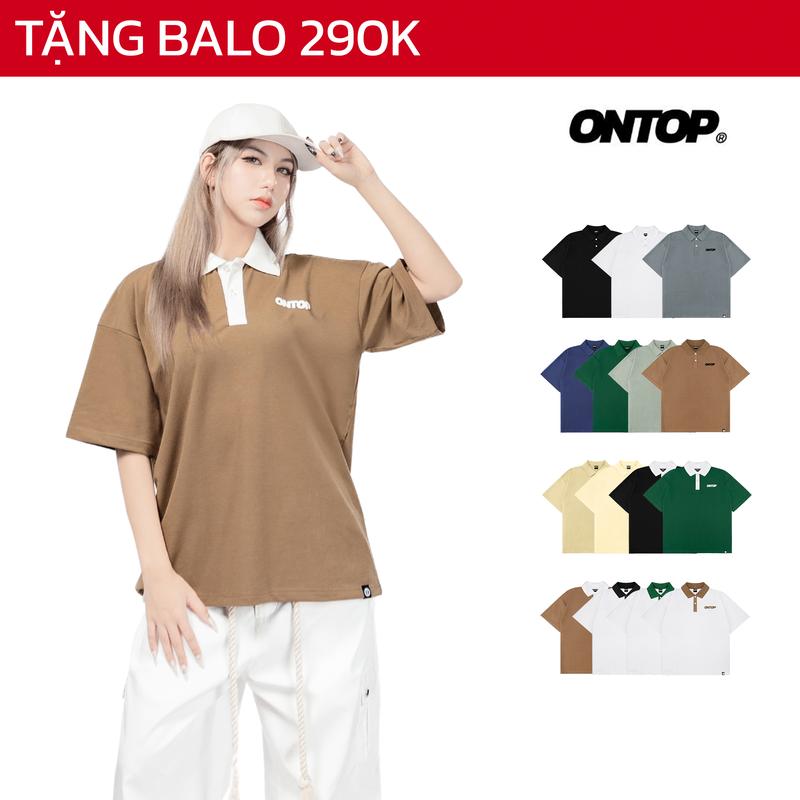  Áo polo oversize nam nữ nhiều màu ONTOP vải thun cotton cá sấu dày dặn thoáng mát local brand basic | O14-T6 & O19-T8 