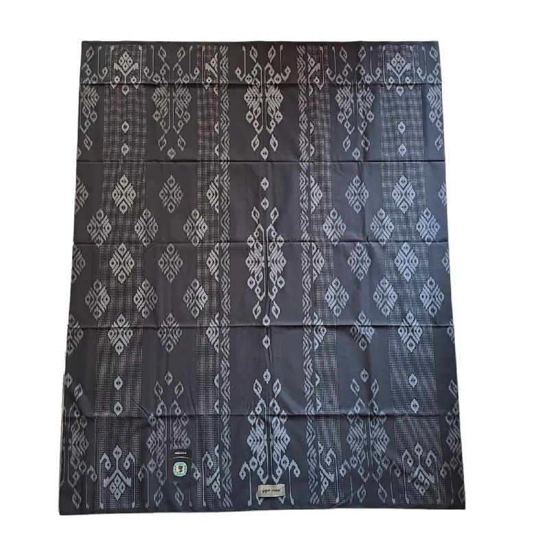 Sarung Gajah Duduk Kembang Warna Hitam Bahan Rayon Motif 6